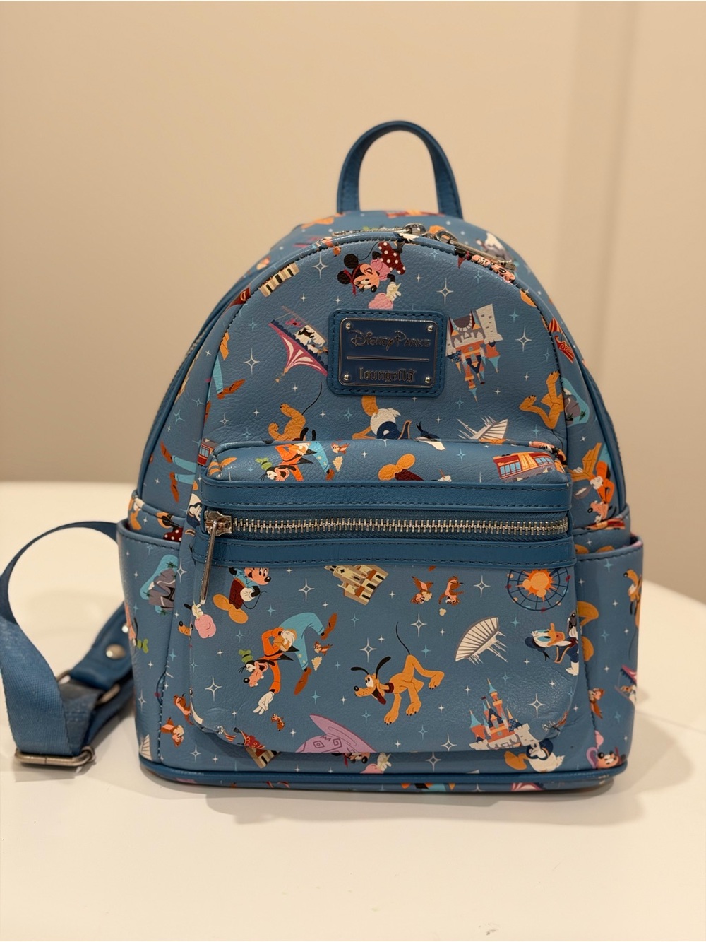 Disney Parks Loungefly Park Life Attractions Blue Mini Backpack